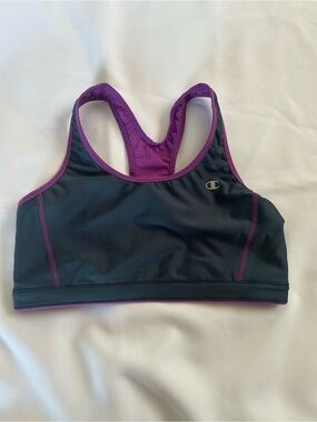 Champion Women's Reversible Dark Grey & Purple Racerback Sports Bra